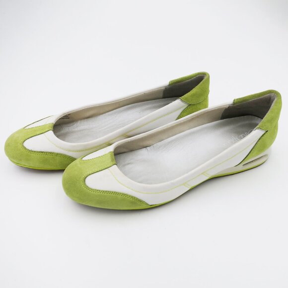 Nike Air x Cole Haan Green & White Slip-On Flats 9B Suede and Leather Excellent - Picture 7 of 16
